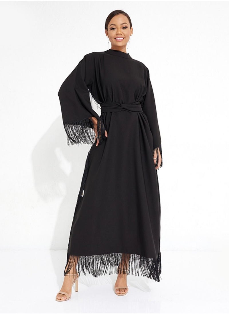Rosette Abaya - Casual Chic Abaya with Belt - Image 1