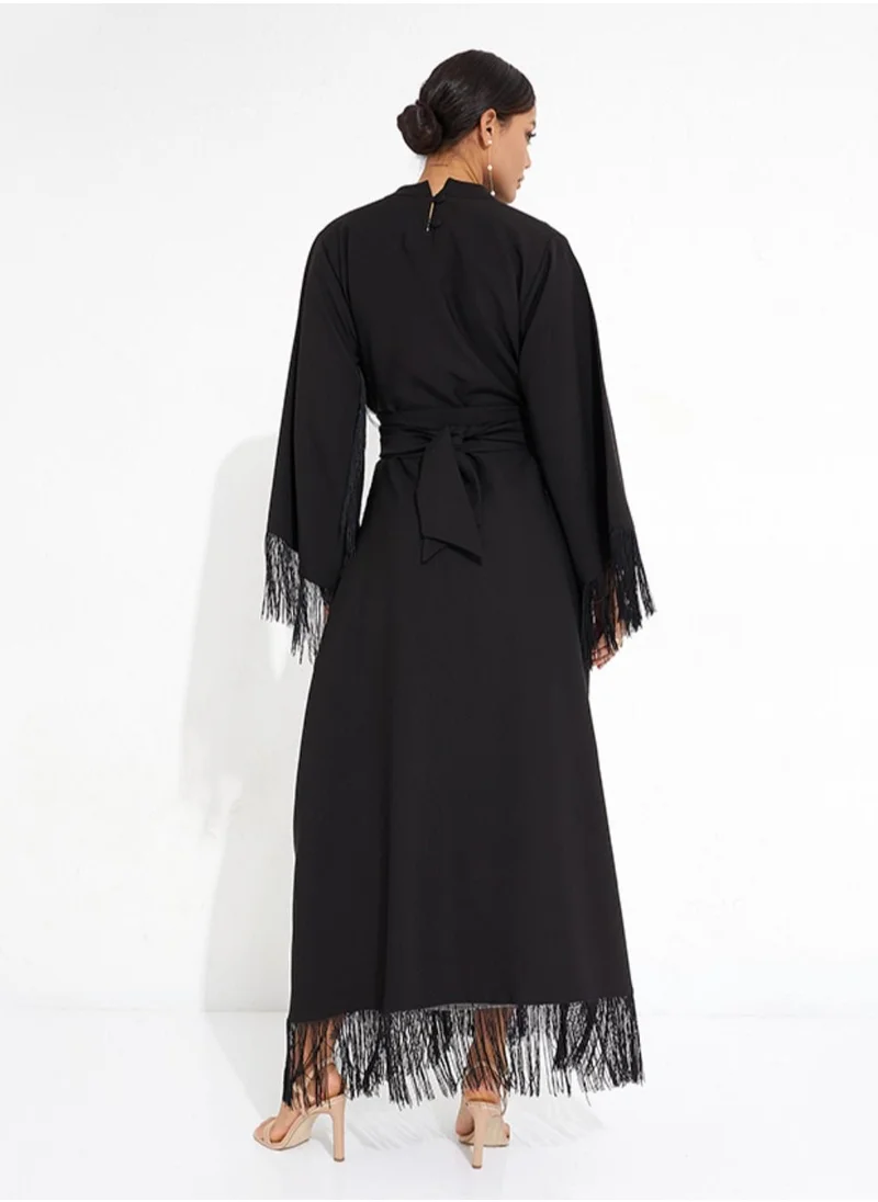 Rosette Abaya Casual Chic Abaya with Belt