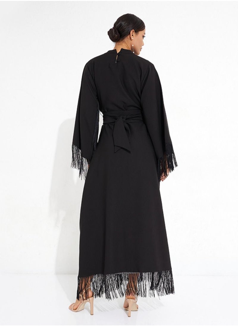 Rosette Abaya - Casual Chic Abaya with Belt - Image 1