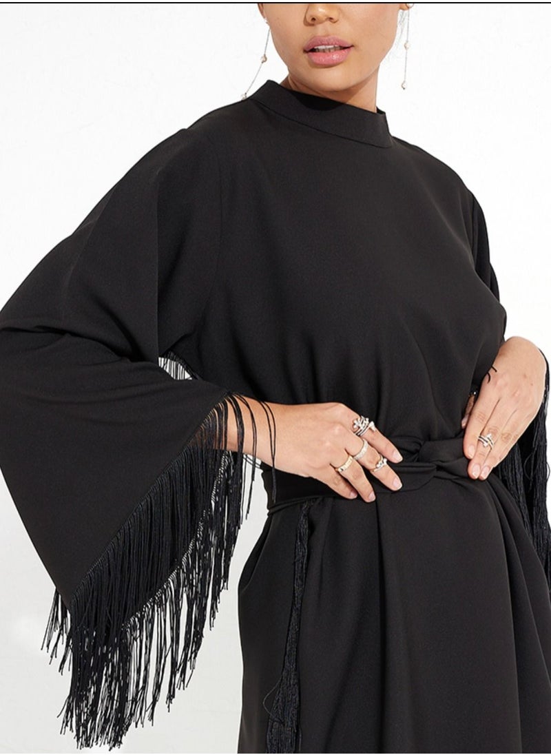 Rosette Abaya - Casual Chic Abaya with Belt - Image 1