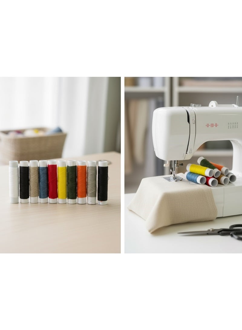 مجموعة خيوط خياطة متعددة الألوان، ١٠ قطع متعدهه الاستخدامات خياطة يدوي واكسسوارات للاعمال اليدوية - Image 2