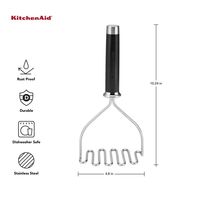 KitchenAid Gourmet Stainless Steel Wire Masher, 10.24-Inch, Black - Image 3