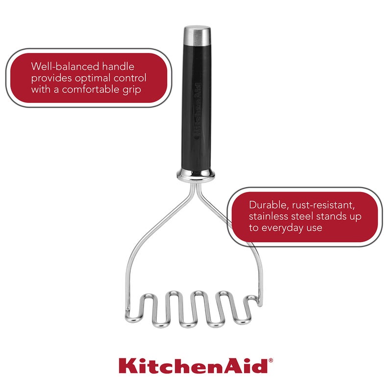KitchenAid Gourmet Stainless Steel Wire Masher, 10.24-Inch, Black - Image 2