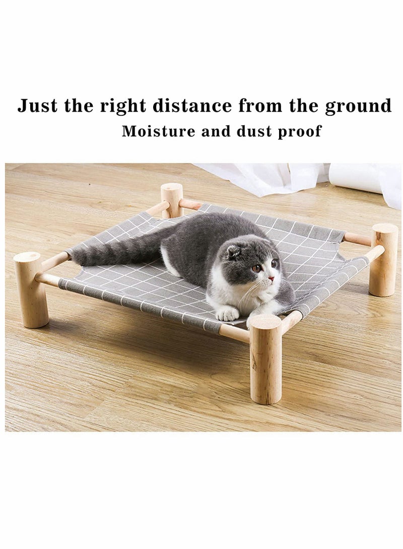 Wooden Elevated Cat Hammock Bed - Removable, Washable, and Breathable Pet Sleeping Bed for Ultimate Comfort and Cooling. Perfect for Your Feline Friend! - Image 2