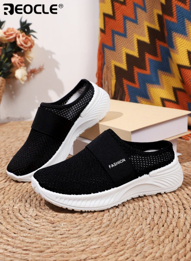 REOCLE Women's Slip On Casual Sneakers Breathable Mesh Upper Soft Cushioned Insole and Durable Rubber Sole Low Top Design for Beach Vacations Travel and Summer Outings - Image 4