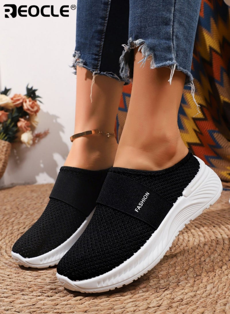REOCLE Women's Slip On Casual Sneakers Breathable Mesh Upper Soft Cushioned Insole and Durable Rubber Sole Low Top Design for Beach Vacations Travel and Summer Outings - Image 2