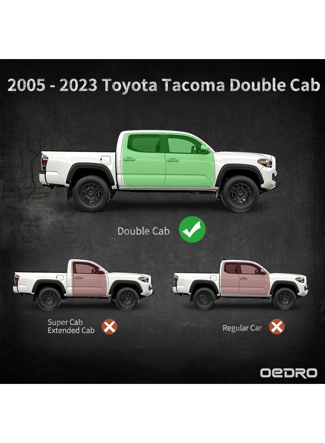 OEDRO 6 Inch Running Boards Compatible with 2005-2022 Toyota Tacoma Double Cab, Bolt-on Side Steps Steel Nerf Bars - Image 2