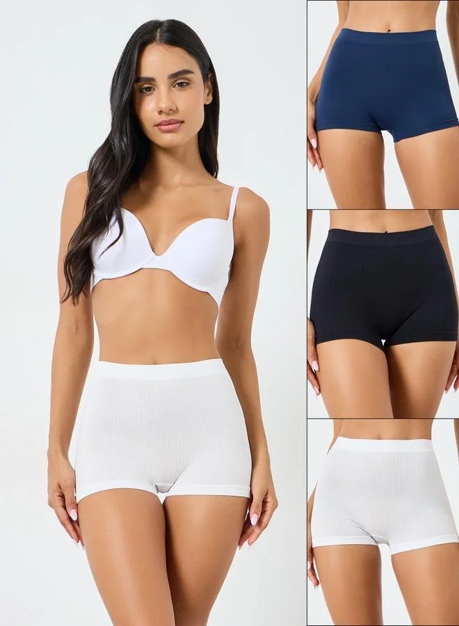 ستايلي طقم 3 سروال داخلي بوي شورت مضلع