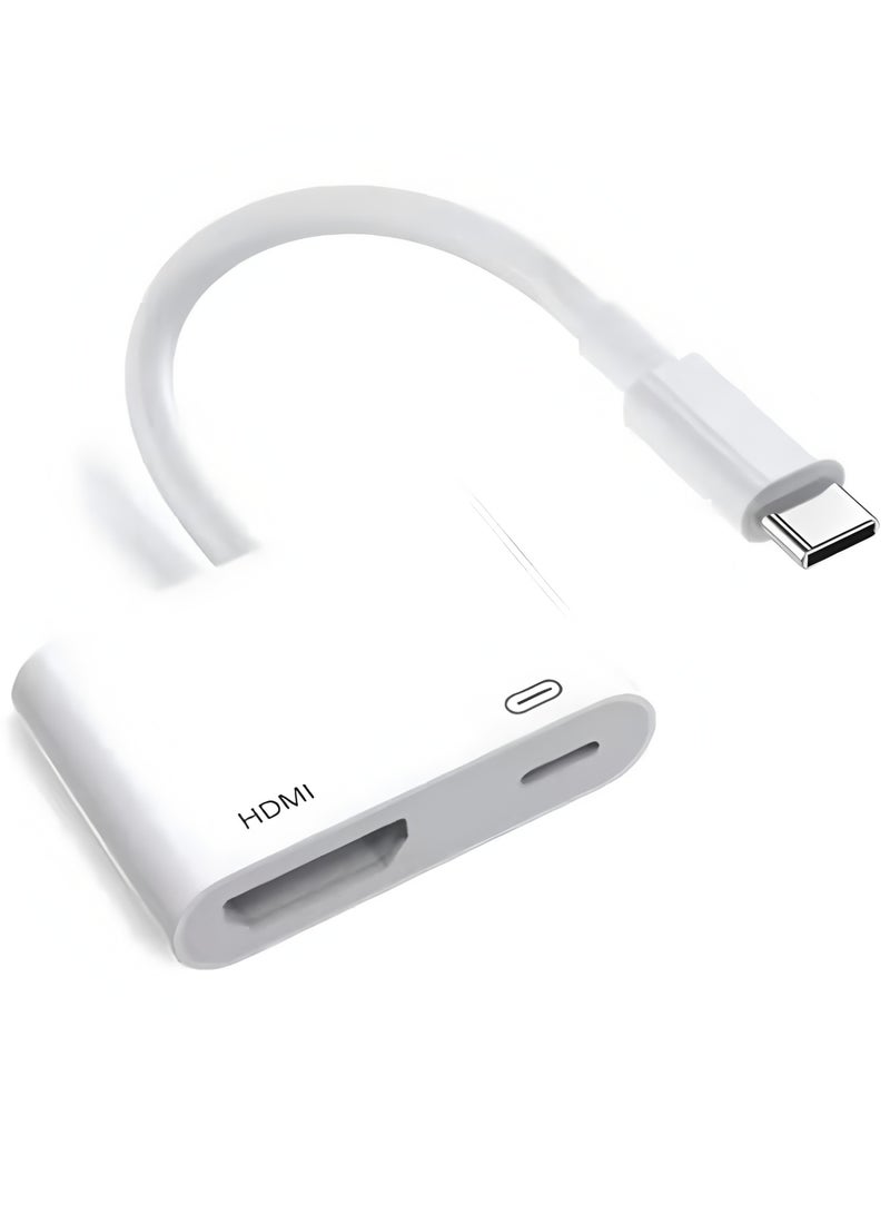 Flyview USB C to HDMI Adapter For Samsung, Type-C to HDMI Adapter 4K, 100W Fast Charge USB C HDMI Adapter, USB C Digital AV Adapter Sync Screen Connector for iPhone 15/15 Pro/16/16 Pro, MacBook, S24, Dell - Image 1