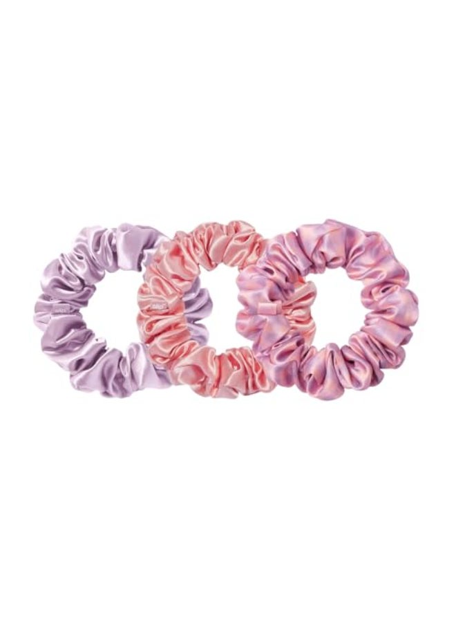 slip Large Scrunchies Elevate Your Hair Game with AntiCrease AntiBreakage Design Crafted from Slipsilk Belleflower 3 Pure Silk Scrunchies in Iris Wildflower and Rose - Image 3