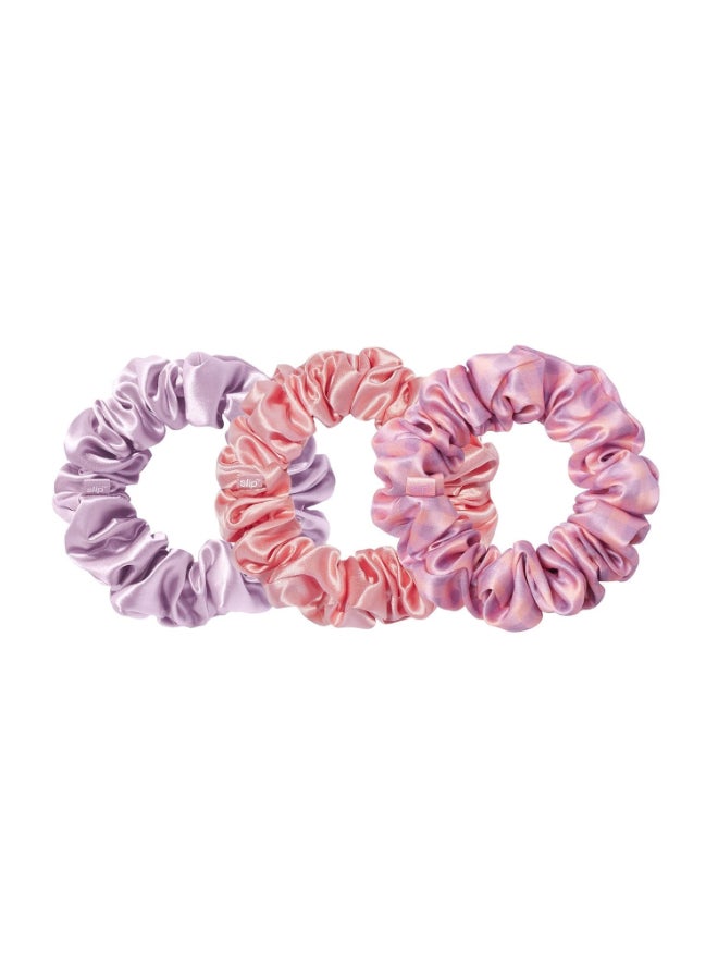 slip Large Scrunchies Elevate Your Hair Game with AntiCrease AntiBreakage Design Crafted from Slipsilk Belleflower 3 Pure Silk Scrunchies in Iris Wildflower and Rose - Image 4