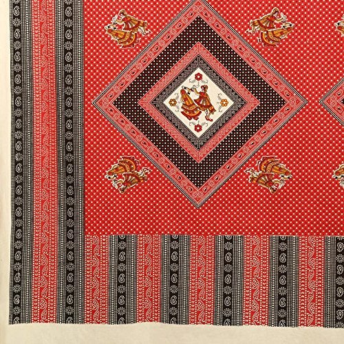 Traditional Collections Ubania Collection Comfort Rajasthani Jaipuri Traditional Sanganeri Print 144 TC 100 Cotton Single Bedsheet with 1 Pillow Covers - Image 2