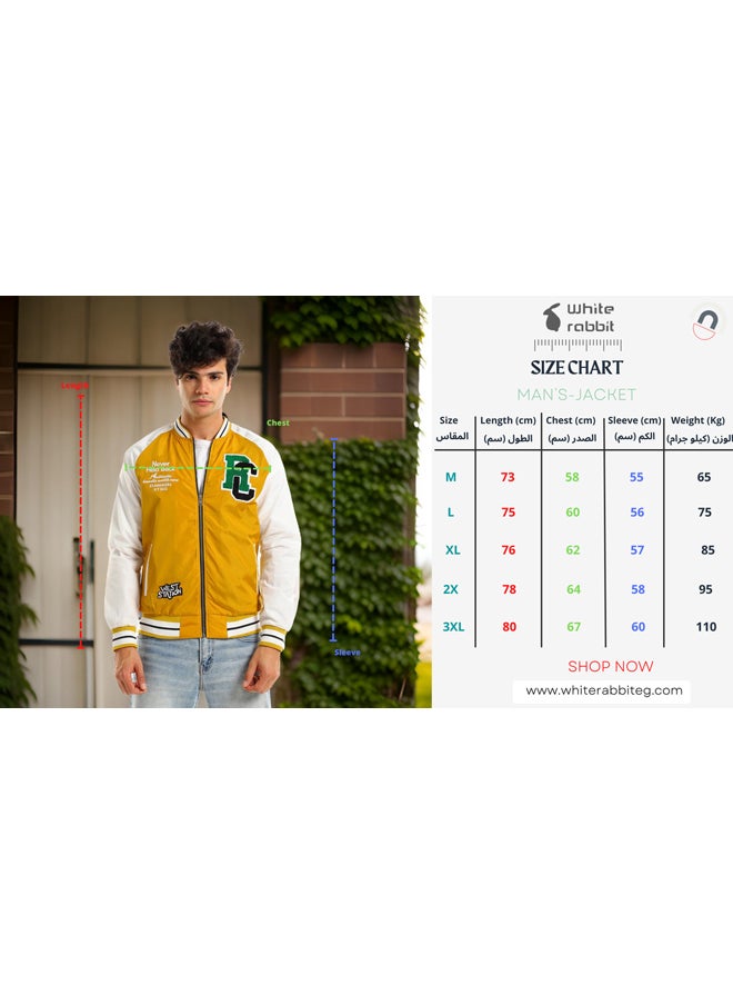 Color Block Casual Bomber Jacket With Mandarin Neck Mustard - pzsku/Z66D99B32A6BC2CE4016CZ/45/_/1735224882/3b07e97a-88f7-447f-95fd-bde9447f9d8c