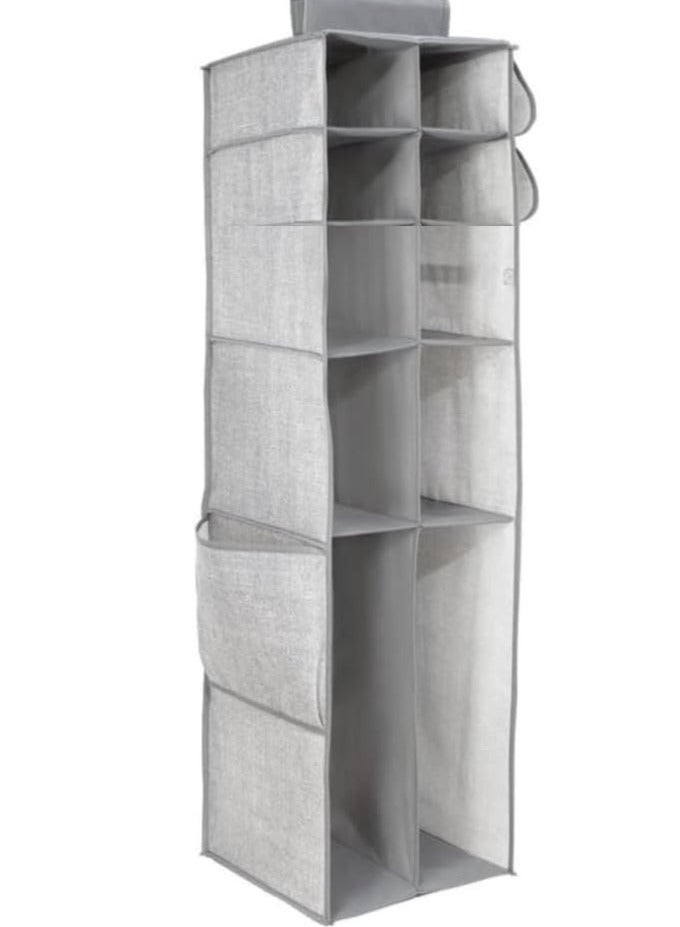 Hanging Storage Organizer with 14 Sections - Heavy Duty Clothes Organizer for Clothes, Jackets, Shoes, Accessories (Grey) - Image 1