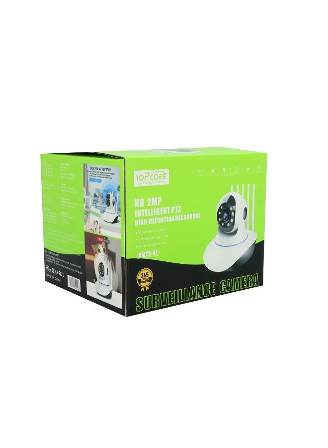 توب كور كاميرا مراقبة 2MP PTZ واي فاي مع رؤية ليلية، صوت ثنائي الاتجاه، دعم بطاقة TF، إعداد عبر الهوتسبوت، ومشاهدة عن بُعد - Image 4
