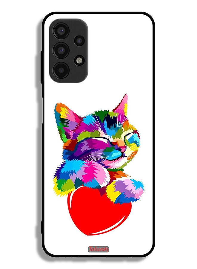 Tolwak Samsung Galaxy A13 4G Protective Case Cover Colourful Kitten - Image 1