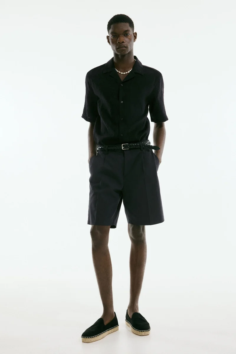 H&M Regular Fit Jacquard-weave resort shirt