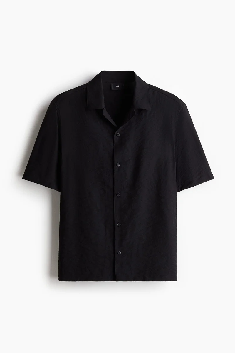 H&M  Regular Fit Jacquard-weave resort shirt for Men | Best Price UAE