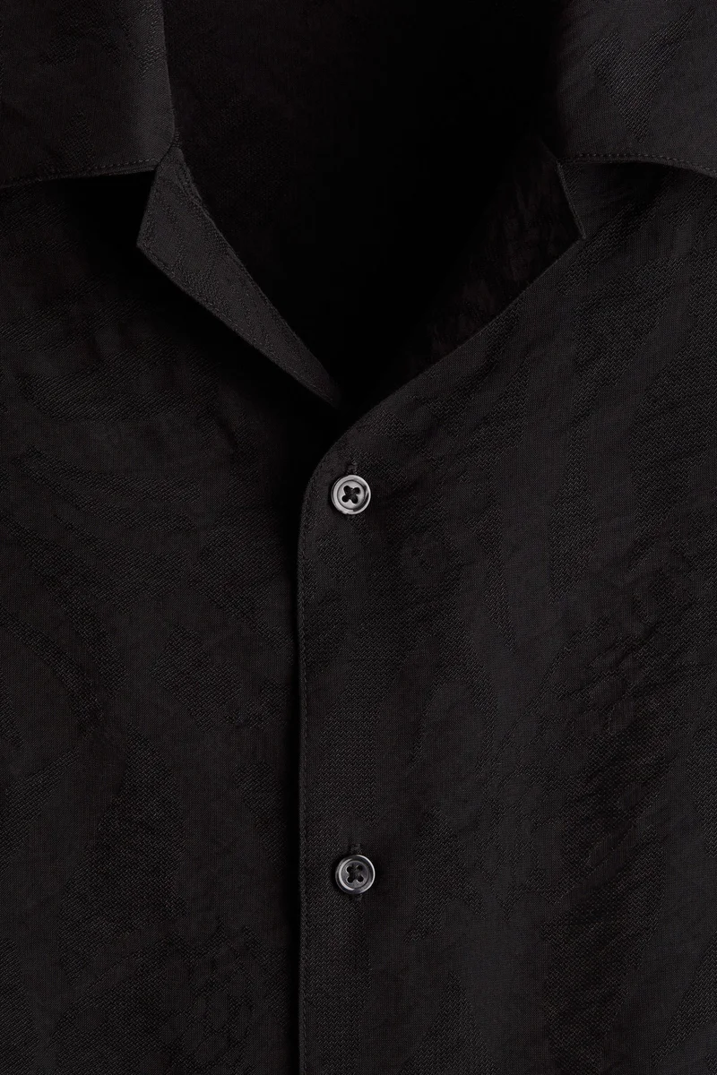 H&M  Regular Fit Jacquard-weave resort shirt for Men | Best Price UAE