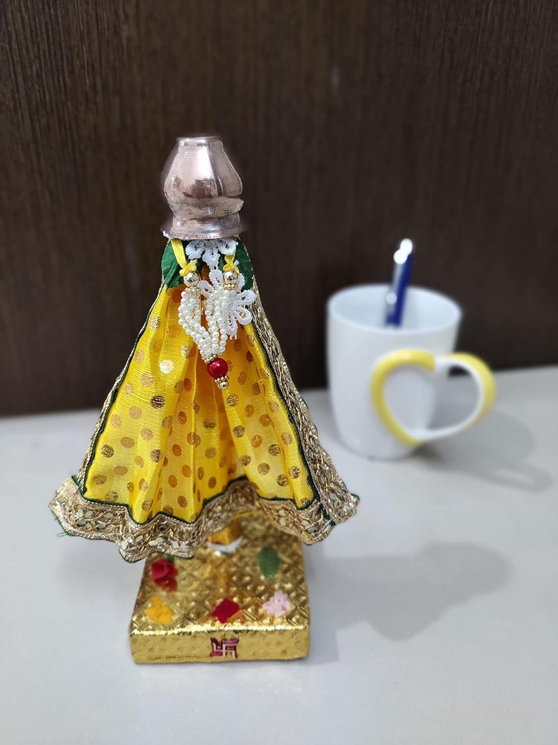 PUNYATVA حامل جودي جاهز بونياتفا أصفر متوسط لمهرجان جودي بادوا، قطعة ديكور جودي بادوا مع وعاء نحاسي، هدية جودي بادوا، ديكور جودي بادوا - Image 5