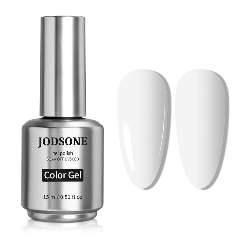 JODSONE 15ml White Gel Nail Polish Soak Off Led Gel Polish Nail Art Manicure Salon Diy Home For Girl - Image 1