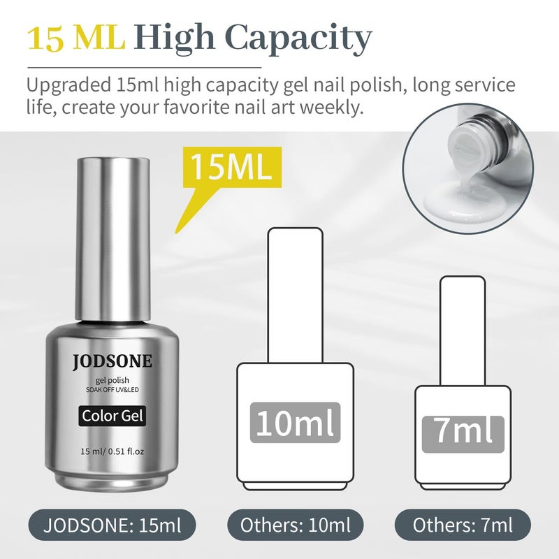 JODSONE 15ml White Gel Nail Polish Soak Off Led Gel Polish Nail Art Manicure Salon Diy Home For Girl - Image 5