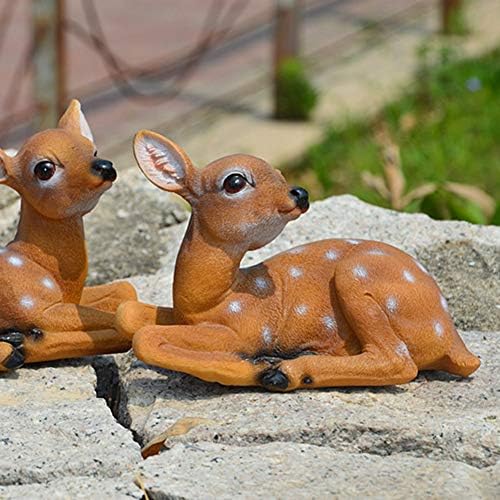 The Decorshed Resin Baby Deer Set of 2 for Home Decor, Garden Decor, Tray Decor, Brown - Image 3