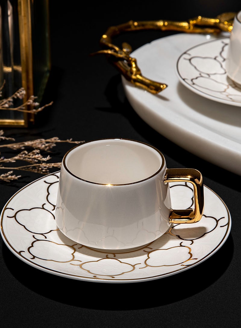 12 Pcs Porcelain Turkish Coffee Set - Image 1