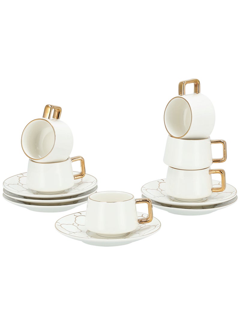 12 Pcs Porcelain Turkish Coffee Set - Image 2