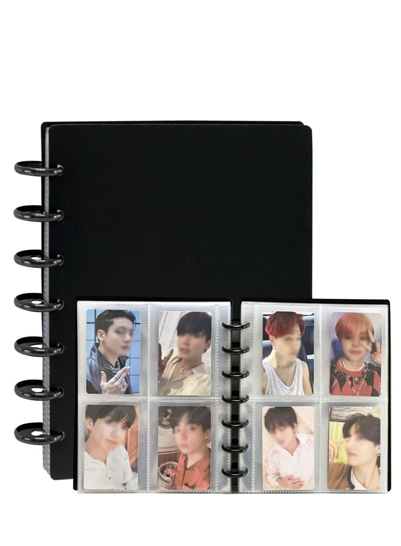 Captaintech Photocard Binder 3 Inch Photocard Holder Book Sleeves with 30Pcs Inner Pages Idol Album Business Cards Collect 6 Ring Photo Protectors hold 240 Cards - Image 1