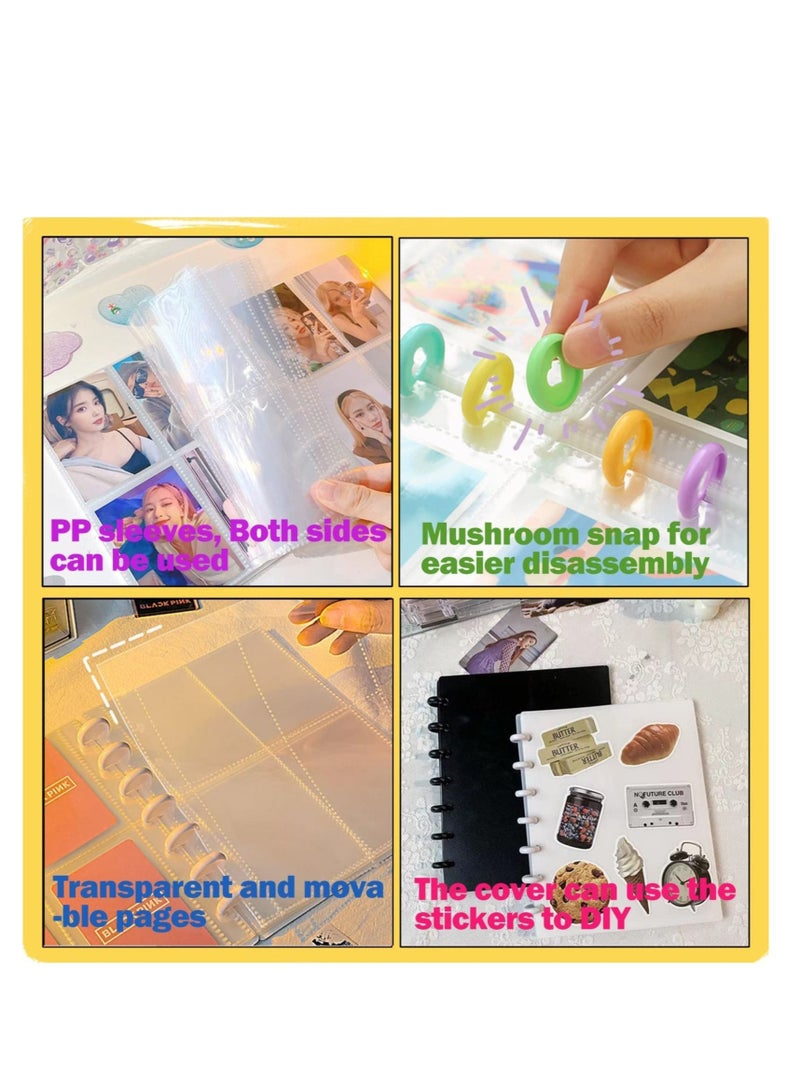 Captaintech Photocard Binder 3 Inch Photocard Holder Book Sleeves with 30Pcs Inner Pages Idol Album Business Cards Collect 6 Ring Photo Protectors hold 240 Cards - Image 5