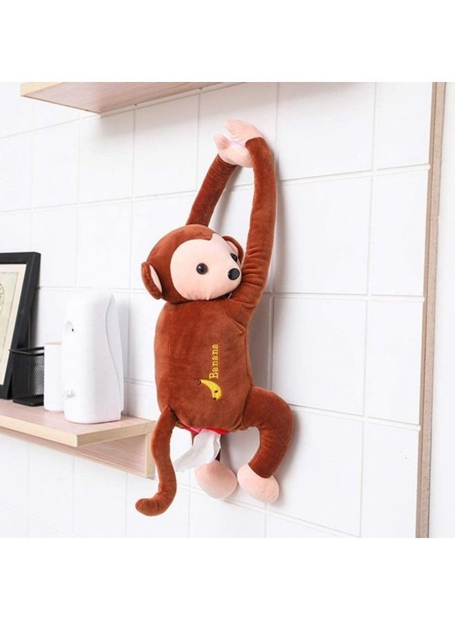 CATANES Unique Multi Purpose Tissue Paper Storage Monkey Shape Cartoon Tissue Dispenser Creative Monkey Tissue Box / Brown - Image 1
