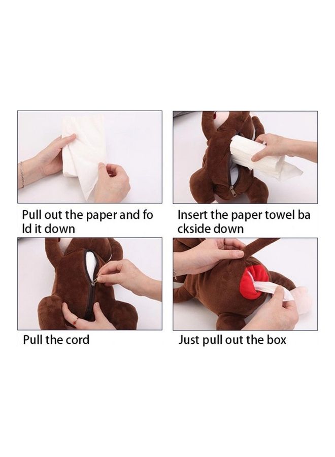 CATANES Unique Multi Purpose Tissue Paper Storage Monkey Shape Cartoon Tissue Dispenser Creative Monkey Tissue Box / Brown - Image 5