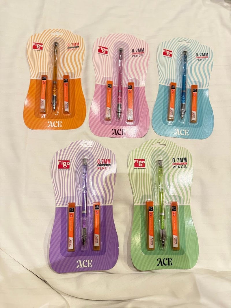Generic Figo ACE 0.7mm Mechanical Pencil Set with Refills, 2 Pastel Colors 