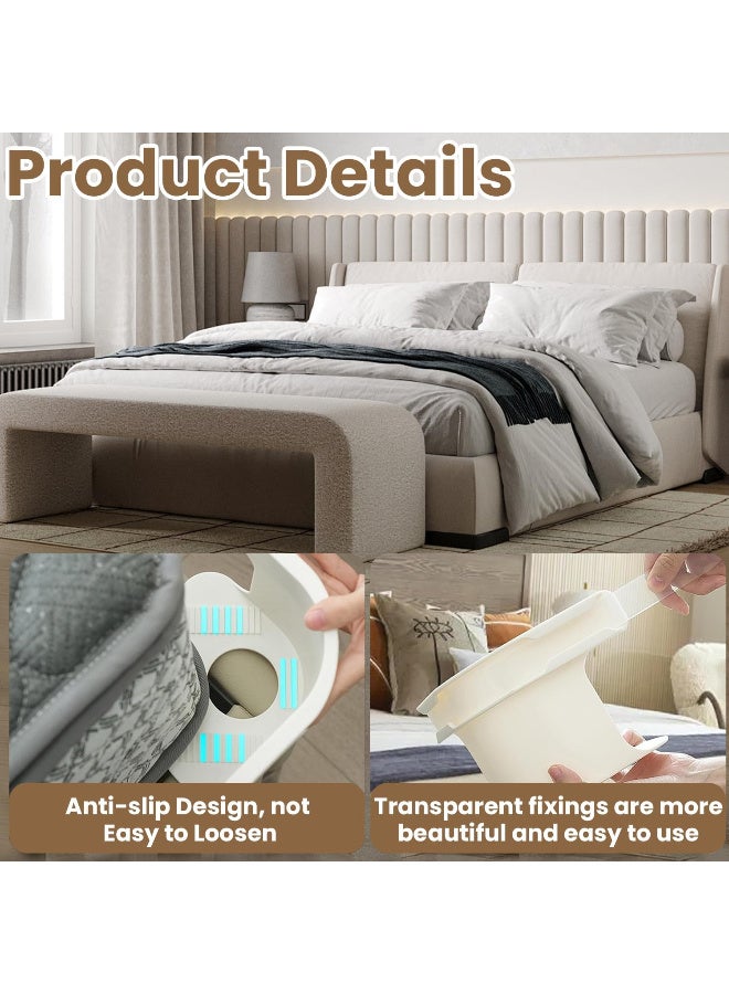 رات سو حامل ملايات السرير، 4 قطع مشابك ملايات مع أشرطة قفل، مشابك تثبيت قوية للملايات، مشابك زاوية قابلة للإزالة للملايات المشدودة، مناسبة لجميع الملايات والمراتب - Image 3