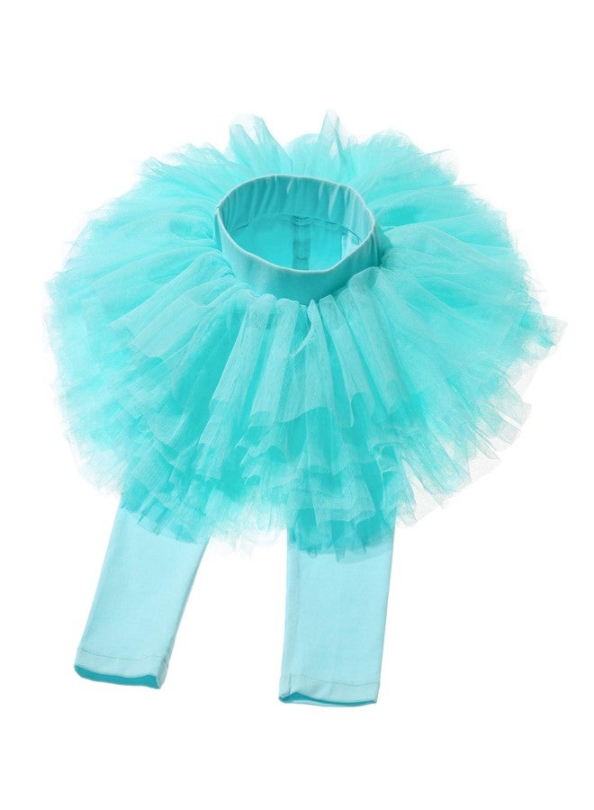 elamccor Baby Toddler Girls' Tutu Leggings Tulle Ruffle Skirted Pants 2-6T Light Blue - Image 3