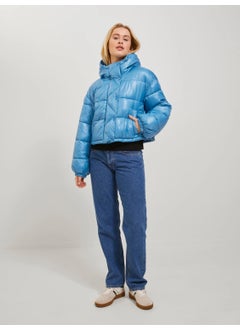 JJXX Hooded Puffer Blue Women's Coat 12236544  - Image 2
