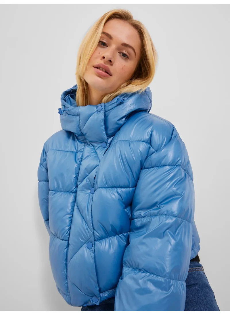 جاي جاي اكس اكس Hooded Puffer Blue Women's Coat 12236544