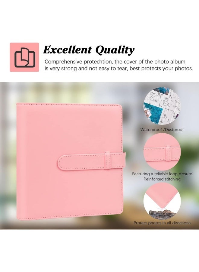 ألبومات الصور الجلد عالية الجودة للكاميرا الصغيرة Fujifilm Instax ، Polaroid 2x3 "صور الزنك ، ألبوم الصور الجلدية ذات القدرة الكبيرة مع 256 جيب ، مقاوم للماء DIY Photocard Holder Book لصور العائلة ، تخزين صور الزفاف والحفاظ على الذاكرة (الوردي) - Image 4