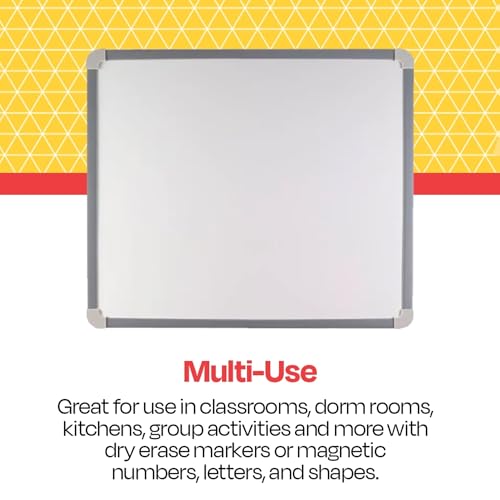 School Smart مدرسة سمارت - 70628 لوحة بيضاء مغناطيسية قابلة للمسح الجاف، كبيرة، 30 × 23 بوصة، إطار من الألمنيوم - Image 4
