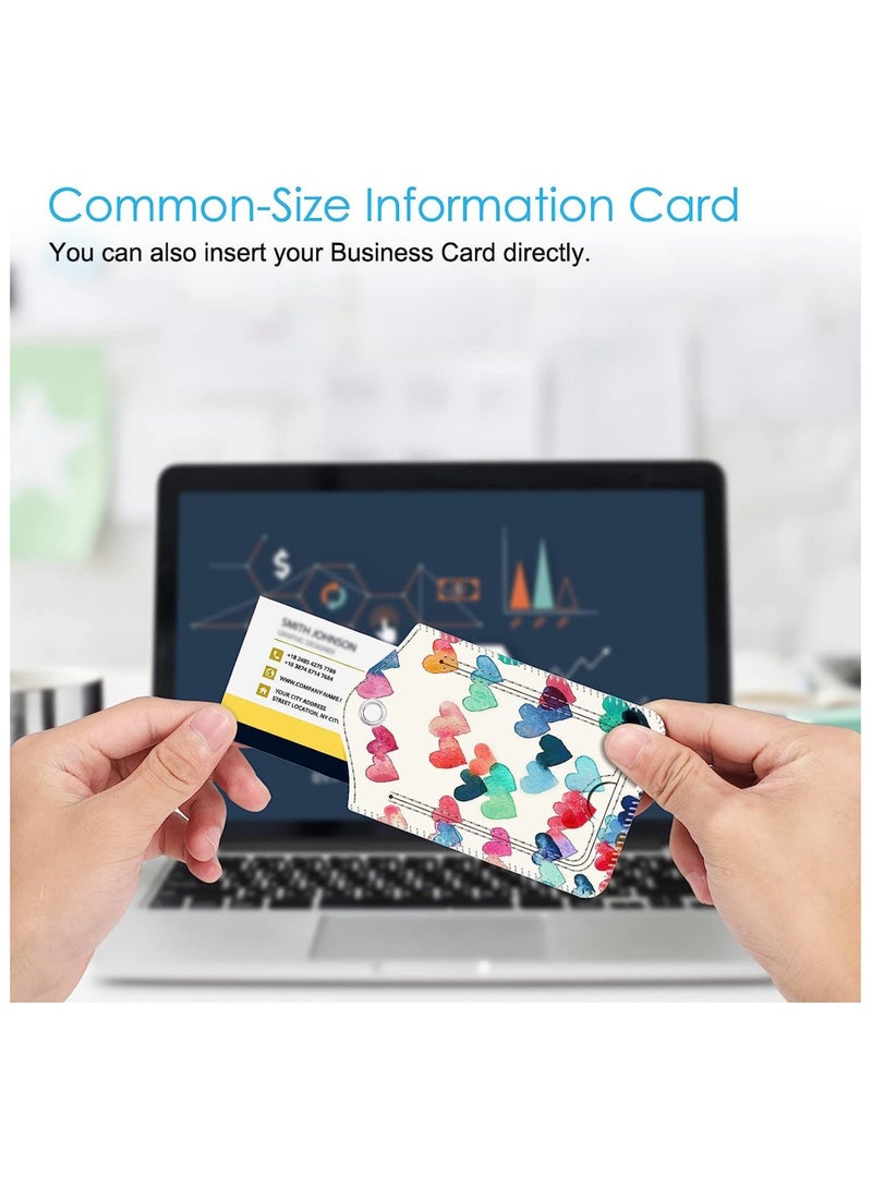 2 Pcs Luggage Tags Privacy Cover ID Label with Stainless Steel Loop and Address Card for Travel Bag Suitcase(Raining Hearts) - Image 4