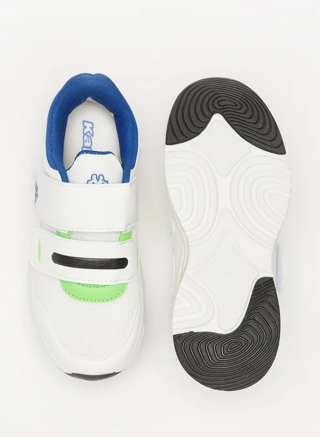 Kappa Boys' Panelled Sports Shoes with Hook and Loop Closure