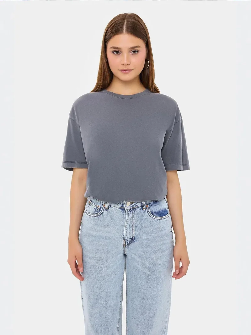 HICCUP Relaxed Fit Short Sleeve Round Neck T-Shirt
