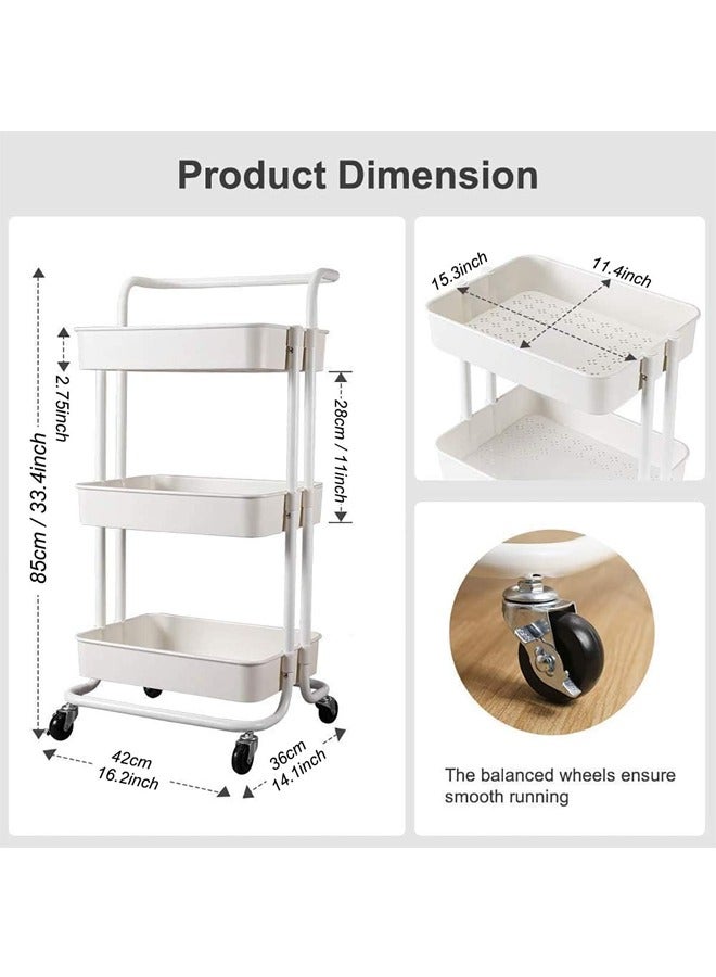 درامــــــا هوم  عربة تخزين متعددة الاستخدامات بعجلات 85*42*36سم تصميم عصري لتنظيم مثالي! - Image 4