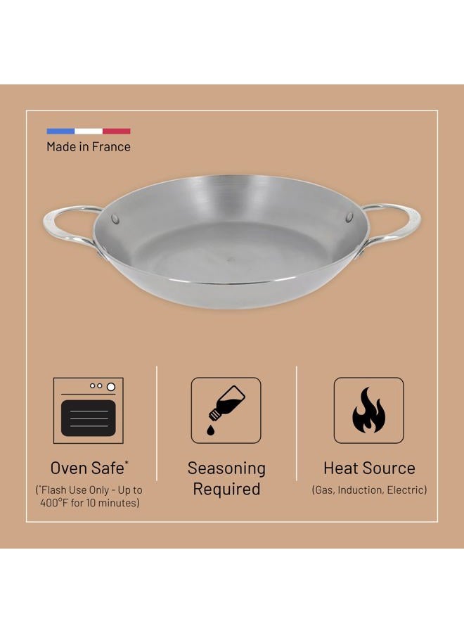 De Buyer Paella Pan, 32 cm, Silver - Image 3