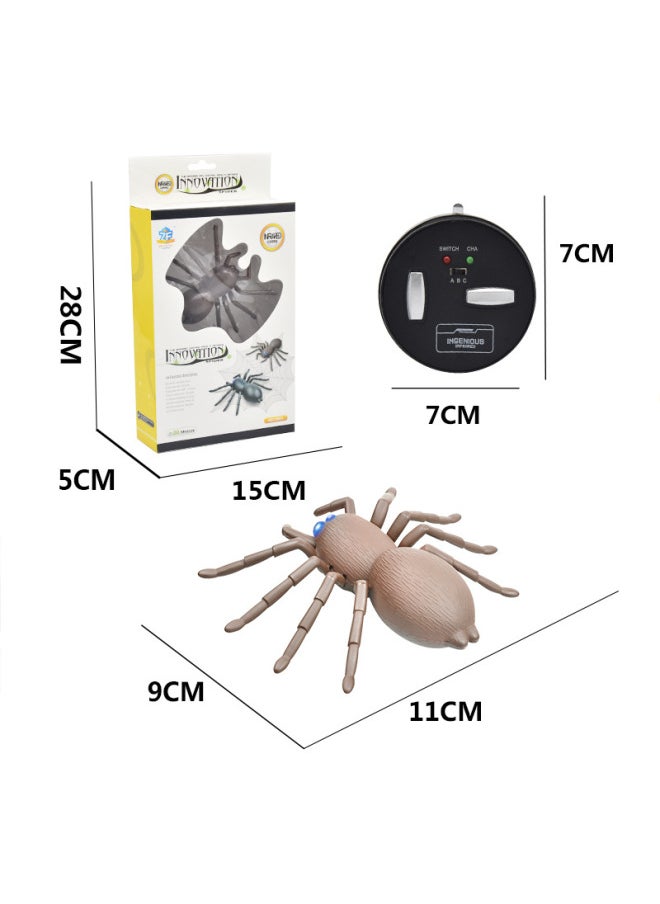 Explosions Strange Simulation Remote Control Animal Infrared Trick Remote Control Snake Remote Control Caterpillar Toy-Color:Remote Control Brown Spider  - Image 1