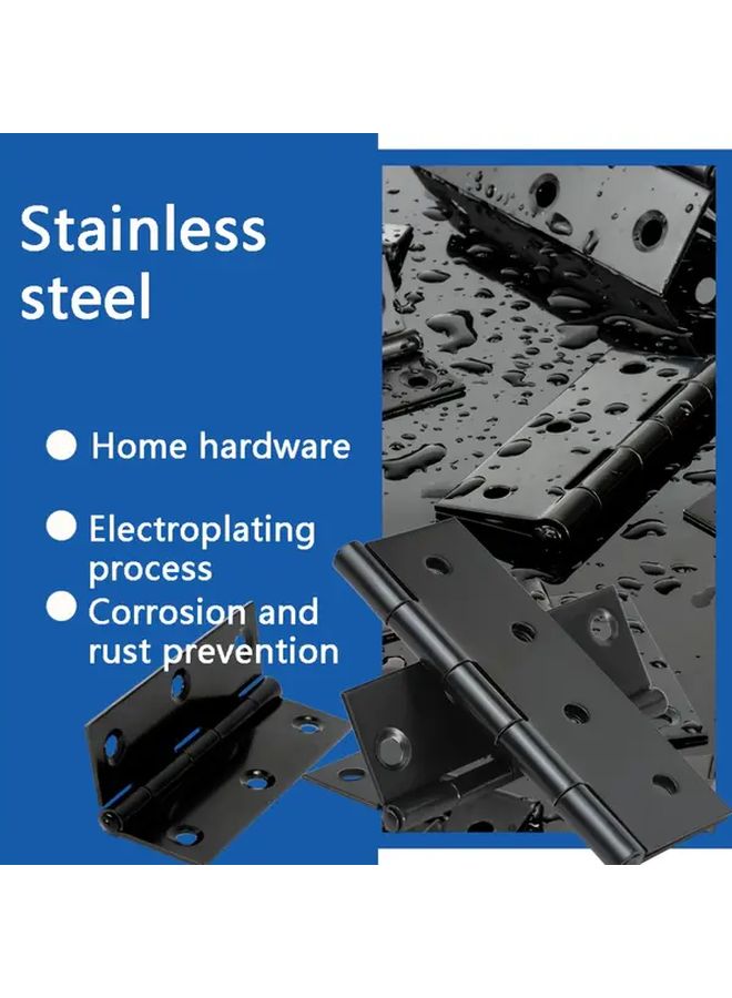 Black Stainless Steel Door Hinges 3 Inches Rust Resistant With Screws - Image 2