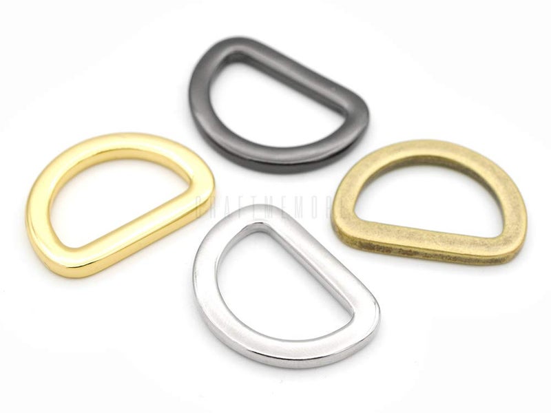 CRAFTMEMORE CRAFTMEmore D Rings Purse Loop Flat Metal Dring Heavy Duty Findings for Bag Belt Strap Webbing 10 pcs 58 34 1 Inch 34 Inch Gunmetal - Image 1