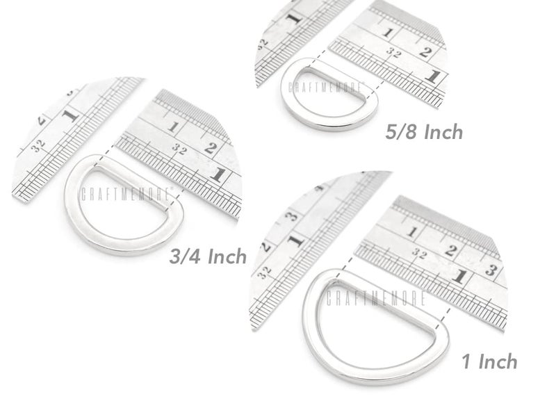 CRAFTMEMORE CRAFTMEmore D Rings Purse Loop Flat Metal Dring Heavy Duty Findings for Bag Belt Strap Webbing 10 pcs 58 34 1 Inch 34 Inch Gunmetal - Image 3