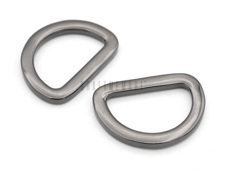 CRAFTMEMORE CRAFTMEmore D Rings Purse Loop Flat Metal Dring Heavy Duty Findings for Bag Belt Strap Webbing 10 pcs 58 34 1 Inch 34 Inch Gunmetal - Image 2
